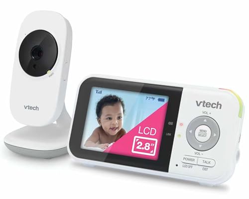 VTech VM819 Baby Monitor with Camera and Audio, 2.8” Screen Portable Baby Cam...