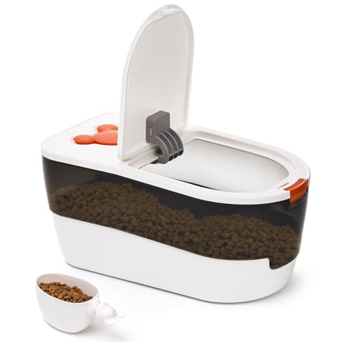 ZEAYEA Dog Foods Storage Container, 7 Lbs Airtight Pet Cat Food Storage Bins with Scoop, Cute Plastic Cereal Rice Container for Keeping Dry Food