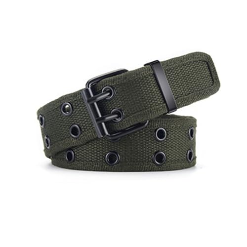 Men's Fashion Belt Buckle Casual Medium Fall Metal Buckle Double Gromment Canvas Braided Winter2