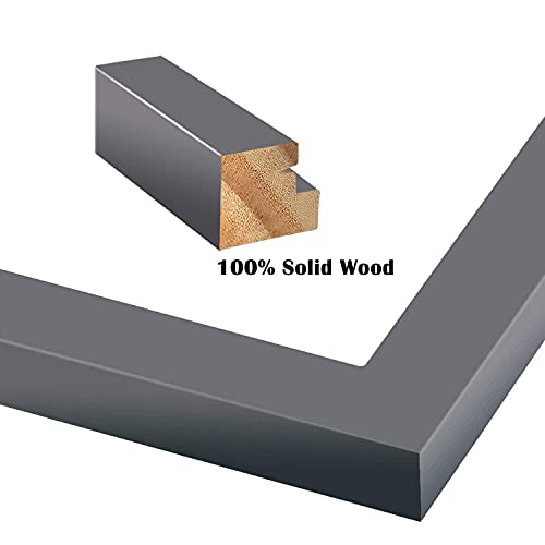 Egofine 5X7 Picture Frames 4 Pack Covered By Plexiglass For Picture 4X6 With Mat Or 5X7 Whitout Mat Made Of Solid Wood For Table Top Display And Wall Mounting Photo Frame, Dark Gray #TOP1