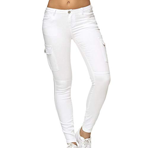 YUANDONGXING Pantalones Vaqueros con Cintura Baja para Mujer Pantalones con Bolsillos Laterales Pantalones Vaqueros Multicolores Pantalones