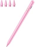Pencil for Apple iPad A16/10/9/8/7/6th Gen, Pro 13/12.9/11" M5/M4, Air M3/M2/5/4/3, Mini 6/5 – Stylus Pen with Tilt Sensitivity & Palm Rejection (Pink)