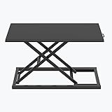 Luxor Height Adjustable Portable Pneumatic Standing Desk Converter, Stand Up Desk Riser, Tabletop Computer Workstation - Black