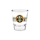 Rico Industries NBA Basketball Denver Nuggets Standard 1.7oz Shot Glass Durable Barware for Game Day & Home Bars