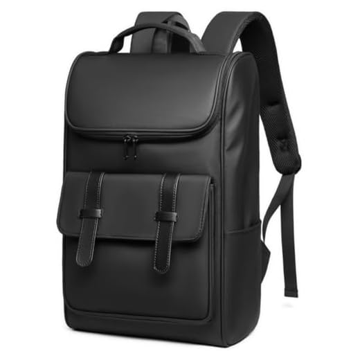 Sac a Dos Homme d'Affaire Ordinateur 15.6 Pouces Sac a Dos Femme Elegant Imperméable pour Collège Travail Voyage-Noir