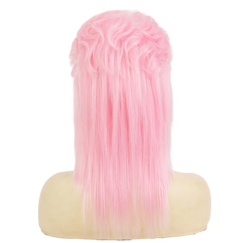 Image of Swiking Pink Mullet Wigs for Women 70s 80s Rocker Shoulder Length Hair Shaggy Layered Fluffy Wig Cosplay Halloween Costume Replacement Wigs(Pink