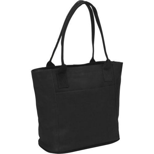 Piel Leather Small Tote Bag, Black, One Size