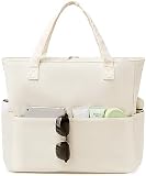 Bluboon Waterproof Beach Tote Pool Bags for Women Ladies Extra Large Gym Tote Carry On Bag With Wet Compartment for Weekender Travel (Solid Beige)