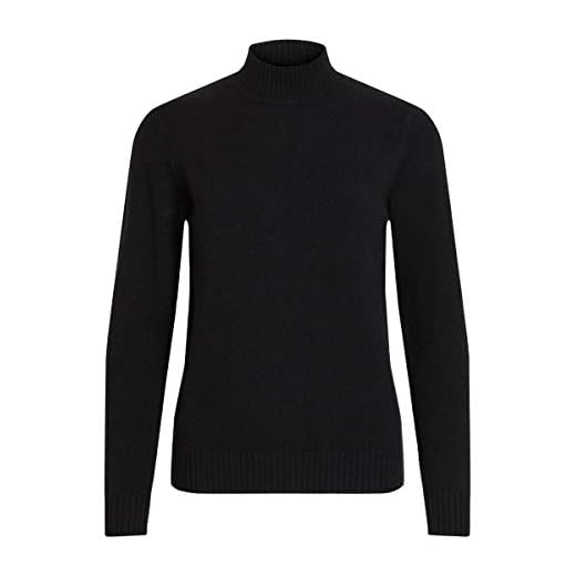 Vila Damer Viril L/S turtleneck stickad topp noos polotröja, Svart (Black), 42 SE