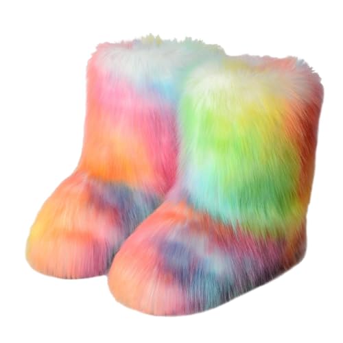 Bottes d'hiver à talons plats Jack avec lambskin noir pour femme
