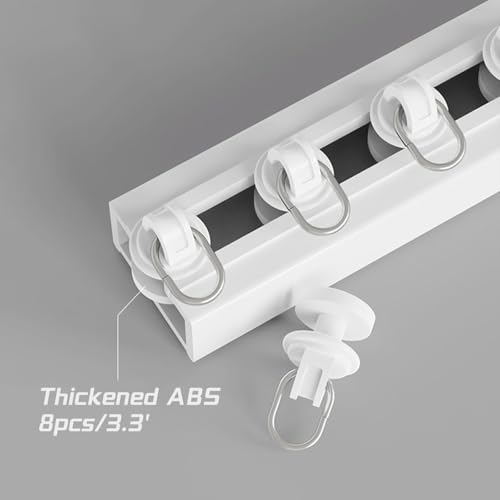 Riel de cortina autoadhesivo blanco de 600 cm para techo, ventanas y divisor de espacios 3