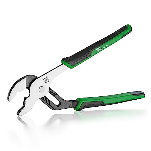 SK 10-Inch Groove Joint Pliers, Water Pump Pliers, Premium CR-V Steel Construction, V-Jaw with Comfortable Grips