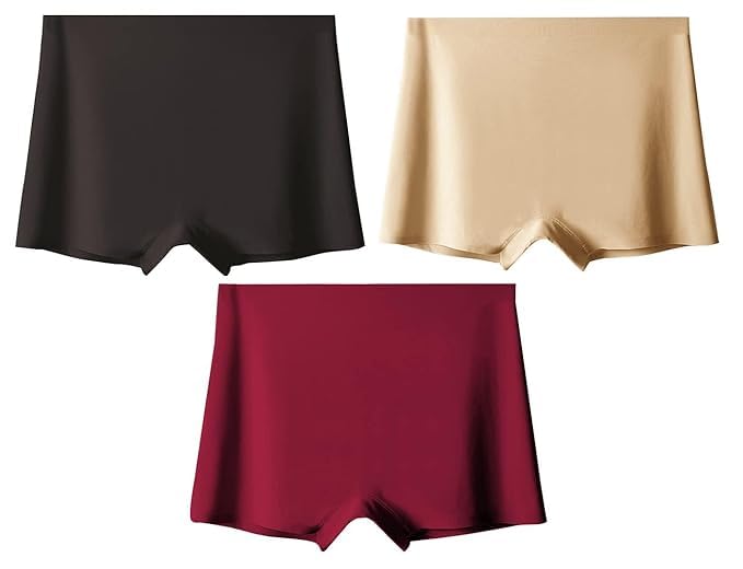 SunFlux® Women's Ice Silk Seamless Boyshort Panty, (Pack of 3 Panty)-image-22