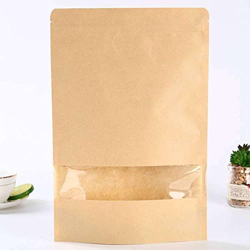 Embalagem Saco Zip Lock Kraft C Visor Stand Up 12x20x4cm 50 Unidades