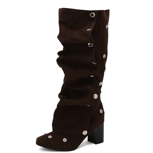 Bottes à talons hauts pour femmes : cuissardes et escarpins noirs à talon épais 7 cm