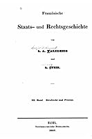 Franzosische Staats- Und Rechtsgeschichte 1517107539 Book Cover