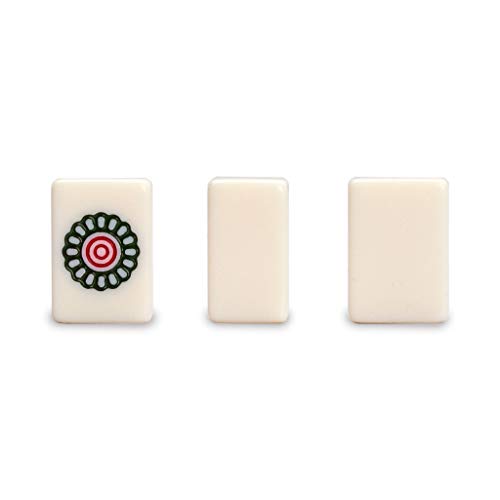 Yellow Mountain Imports Mahjong Bundle - Mini Chinese Mahjong Travel Game Set Little MJ with Mahjong Mini-Tiles Bracelet and Blue 31.1-inch Table Cover