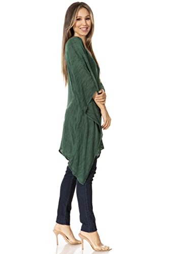 Sakkas Regina Women's Lightweight Stonewashed Poncho Top Blouse Caftan Cover up4