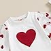 Gureui Toddler Baby Girl Valentines Day Outfit Long Sleeve Red Heart Print Sweatshirt Skirt Clothes Set (A White Heart, 2-3T)