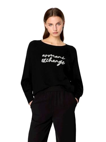 A｜X ARMANI EXCHANGE Women's Knit Front Logo Wool Blend Pullover Sweater