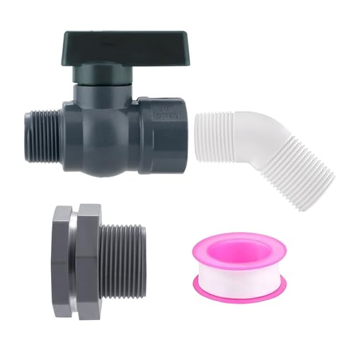 FANSHINUO Multipurpose Professional PVC Spigot Fittings Set For Rain Barrels Installation Includes Thread Seal Tape Accessories Spigot Accessories