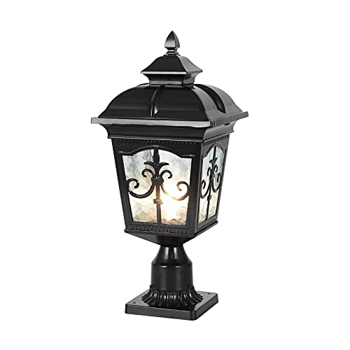 WENZIFI Outdoor Post Lights, Waterproof Outdoor Column Lights Aluminum Garden Lighting Pillar Lights Outdoor Modern Fence Column lamp External Patio Landscape Fixture Post Lamps E26…