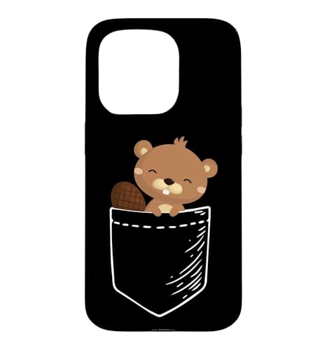 Cute Kawaii Kids Boys Girls Pocket Beaver Lover �X�}�z�P�[�X iPhone 15 Pro �p