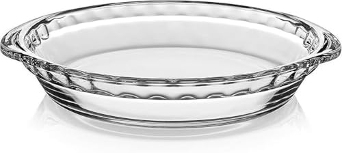 HXCDFVO Bakers Basics 9.5-Inch Deep Pie Dish,Clear, 1 Piece  
