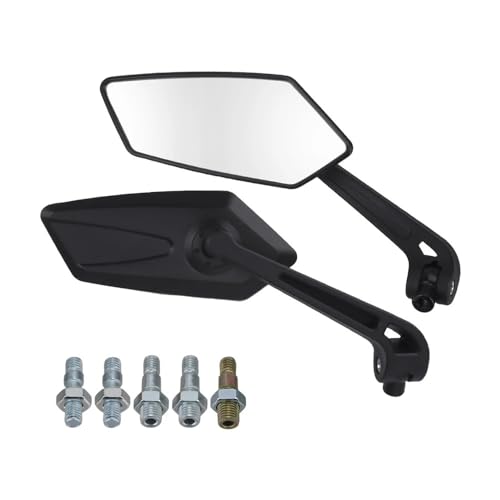 Retrovisor para motocicleta ajustable negro compatible con Cafe Racer universales 2