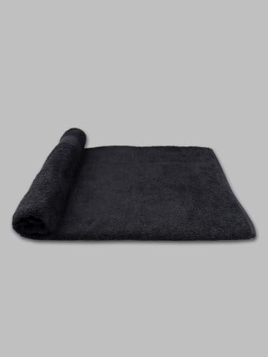 Image of RAMRAJ COTTON Premium Soft & Absorbent | Terry Bath Towel | 0.75mX1.5m - Black
