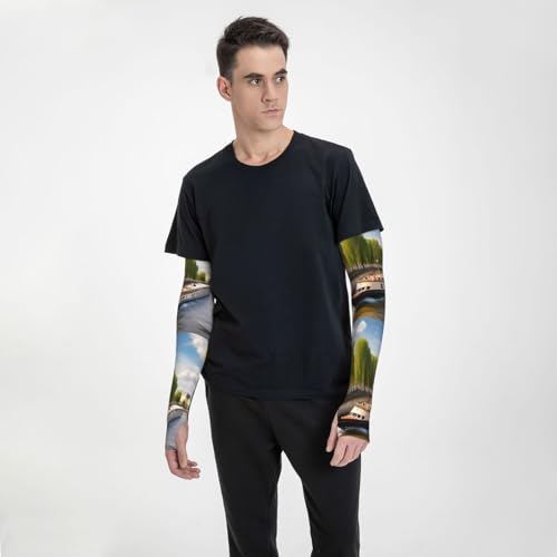 Mangas de braço de proteção esportiva refrescantes mangas de cobertura de tatuagem para mulheres hom