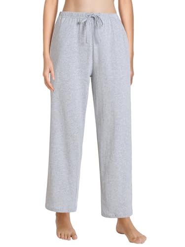 Pintage Women's Petite Pajama Pants Petite Size Cotton PJ Bottoms XL Heather Gray 1 Pack