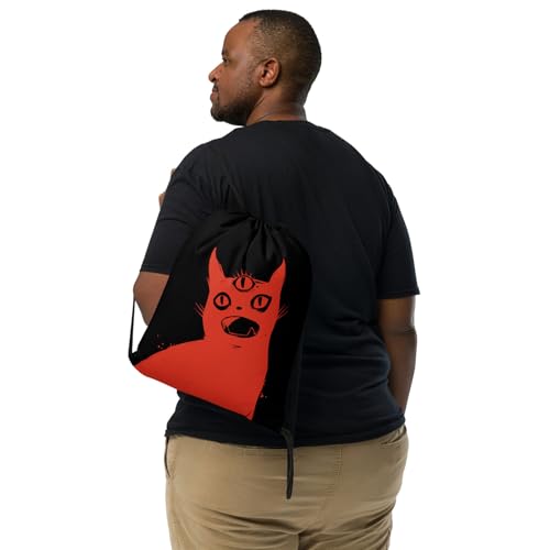 Whltzf Stofftasche mit dreiäugigem Tier, geheimnisvolle Tasche, Kordelverschluss, grüner Kunst-Aufbewahrungsbehälter für Nähutensilien, Näh-Organizer, Baumwolltasche