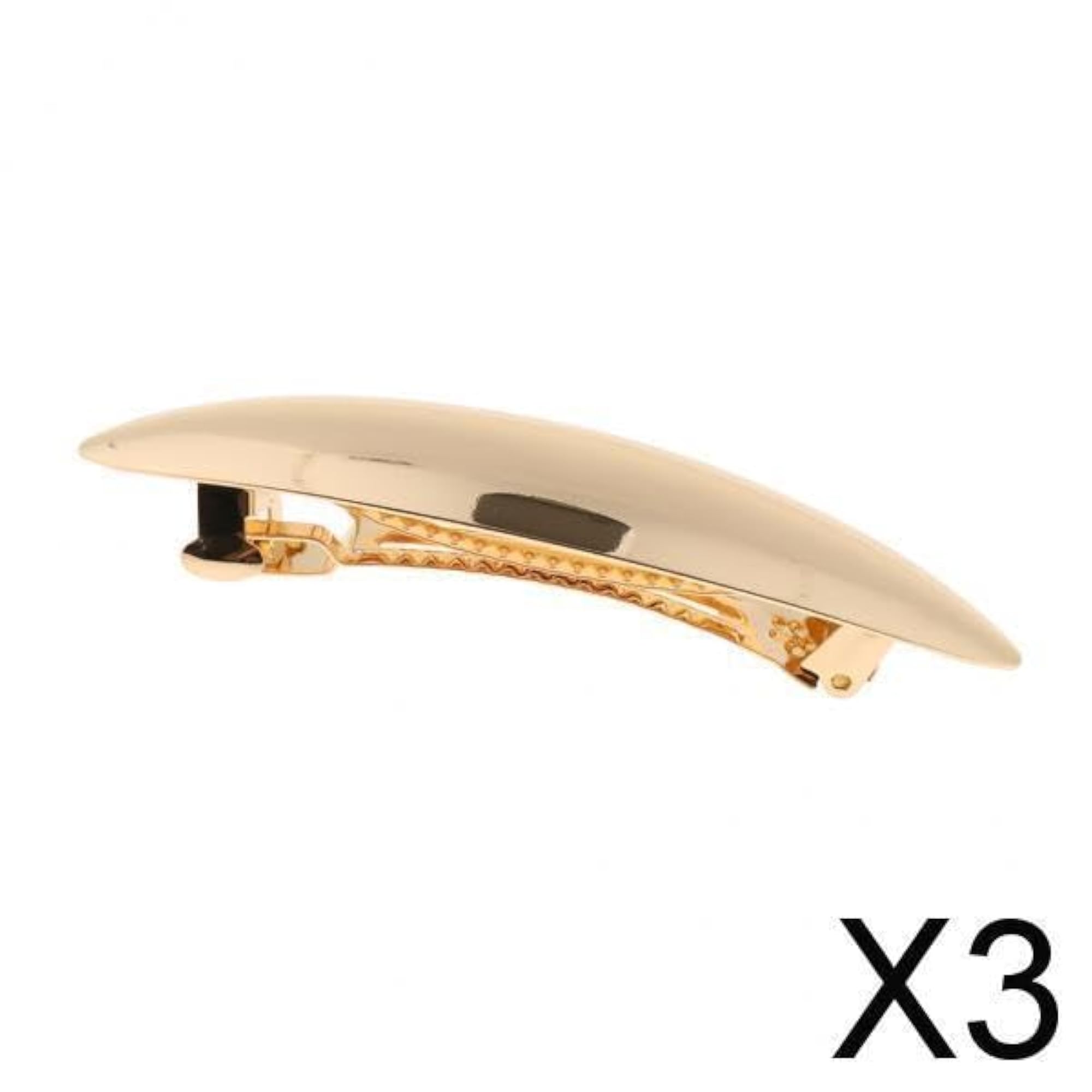 3X Metal Automatic Leaf French Barrette Hair Clip