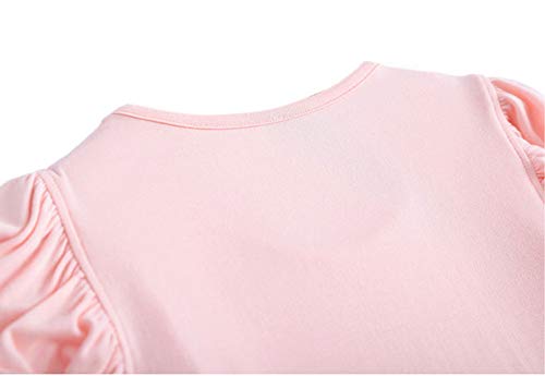 Jwwn Little Girls Summer Princess Nightgown Dress Kids Modal Short Sleeve Pjs Sleepwear,Pink 3T #TOP3