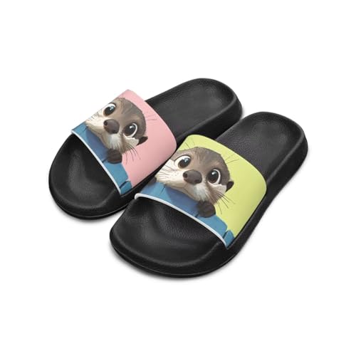 UNICEU Kids Slippers Slip-On Open Toe Quick Drying Slides Sandals Girls Boys Casual Non-Slip Lightweight Shower Shoes