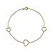 Produktbild MIORE Schmuck Damen Armband mit Herzen Armkette aus Gelbgold 9 Karat / 375 Gold