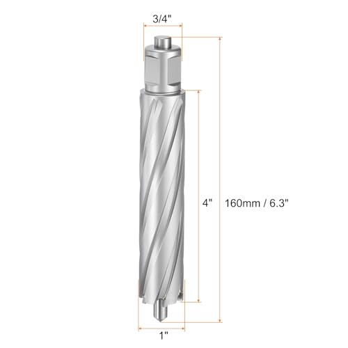 QUARKZMAN Kreisförmiger Fräser 1 Zoll Durchmesser 4 Zoll Tiefe 3/4 Zoll Schaft TCT Schneidbohrer Mit Stift Für Magnetbohrmaschine