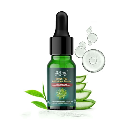 Image of Biofresh Green Tea Antioxidant Serum Provides Intense Hydration Controls Sebum Production and Decrease Breakouts 100% Vegan for Revitalizing Hydrates & Plumps Skin 15ml