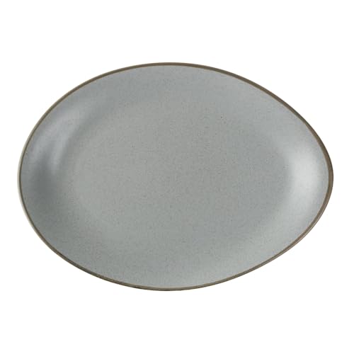 Holst Porzellan RT 536 - Fuente ovalada de porcelana (36 x 27 cm, granito gris, 36 x 27 x 4 cm, 1 unidad)