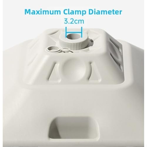 Base de parasol remplie d'eau 30L : support de parasol blanc et robuste pour terrasse