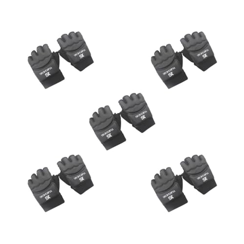 5のセットキックボクシンググローブ ハーフフィンガー 調節可能ミット スパーリンググローブ 女性用 MMA L