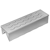 Skyflame Wood Chip Smoker Box, Stainless Steel Double V-shape BBQ Smoke Box with Hinged Lid for Charcoal & Propane Gas Grill, 12.5"(L) x 3.3"(W) x 2.5"(H), U.S. Design Patent