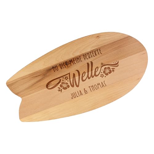 Herz & Heim® Personalisiertes Servierbrett in Surfbrett Form –...