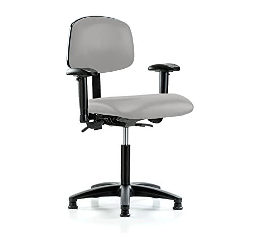 Image of Perch Task Chair with Glides, Medium Bench Height 21 inch-28.25 inch, Grey Vinyl