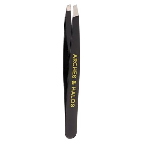 Arches & Halos Surgical Stainless Steel Eyebrow Tweezers - Groom, Pluck and Precisely Shape Brows - Ophthalmologist and Dermatologist Tested - 1 Pc Cover