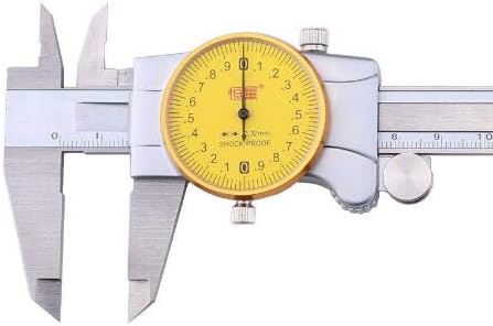 Dial Caliper Shock Proof Vernier Caliper, Outside, Inside, Depth, Step, Range: 0-200mm, Resolution: 0.01mm