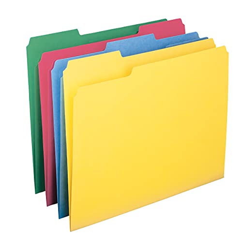 Smead Watershed/Cutless File Folder, 1/3-Cut Tab, Letter Size, Assorted Colors, 100 Per Box (11951) #TOP20