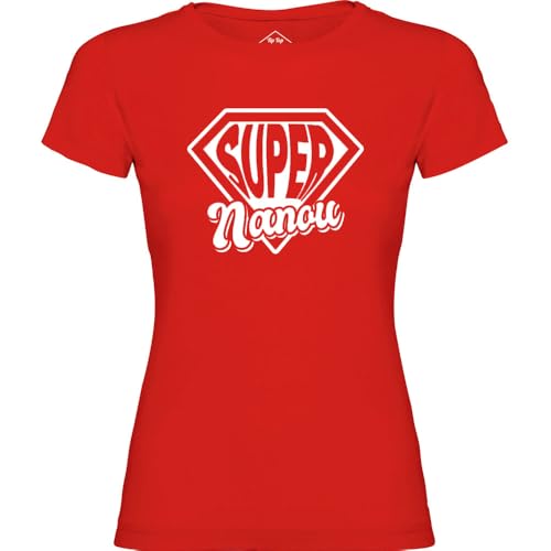 T-shirt femme Super Nanou rouge une création originale au design unique