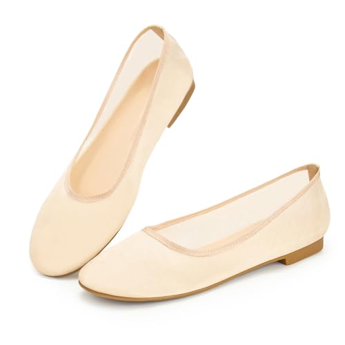 Mesh Ballet Flats for Women Round Toe Slip on Bling Casual Low Heel Comfortable Office Ballerina Flat Shoes4